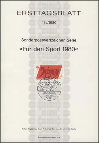 ETB 11a/1980 Sporthilfe: Dressurreiten