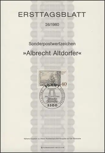 ETB 26/1980 Albrecht Altdorfer, peintre, dessinateur