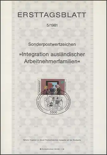 ETB 05/1981 Intégration des familles de travailleurs non-nationaux