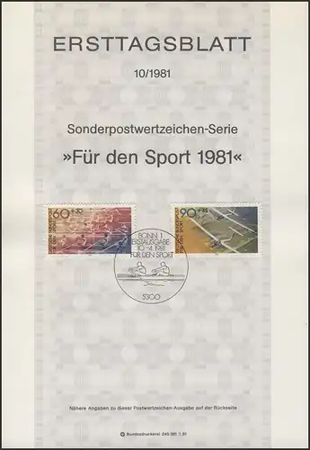 ETB 10/1981 Sporthilfe: Rudern, Segelfliegen