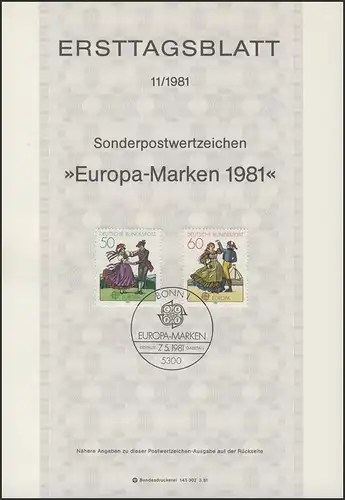 ETB 11/1981 Europa: Folklore