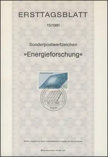 ETB 15/1981 Energieforschung