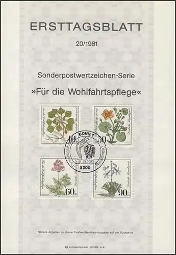 ETB 20/1981 Wohn Wasserfrein Noyer d'eau Lobelie