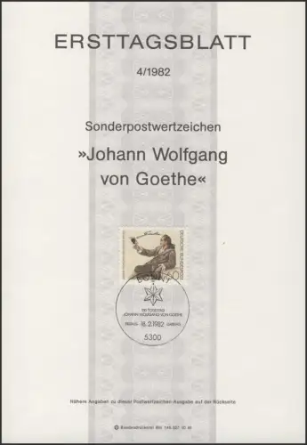 ETB 04/1982 Johann Wolfgang von Goethe, Dichter
