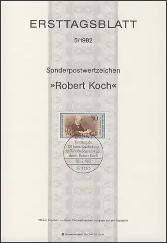 ETB 05/1982 Tuberculose Robert Koch