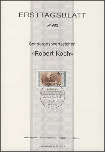 ETB 05/1982 Tuberkulose, Robert Koch