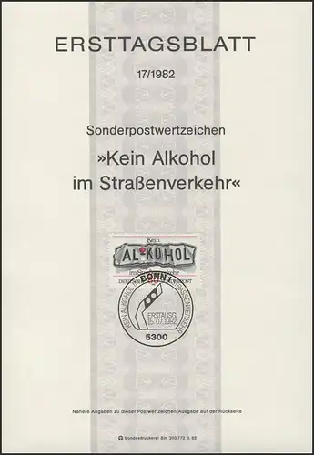 ETB 17/1982 Kein Alkohol im Straßenverkehr