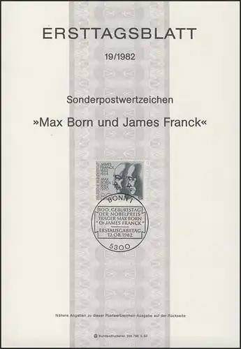 ETB 19/1982 James Franck, Max Born, Prix Nobel