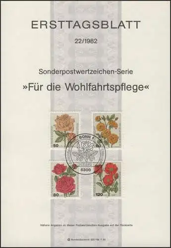 ETB 22/1982 - Roses de jardin de bienfaisance Floribunda Hybride de thé