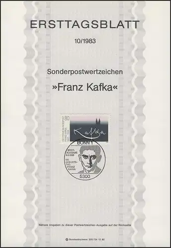 ETB 10/1983 Franz Kafka, écrivain