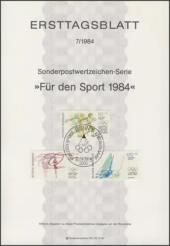 ETB 07/1984 Sporthilfe: Olympische Sommerspiele
