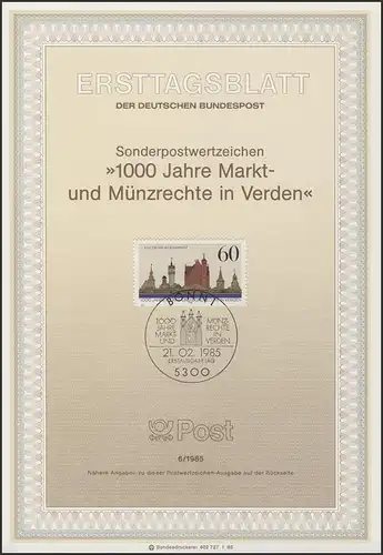 ETB 06/1985 Markt- und Münzrecht in Verden