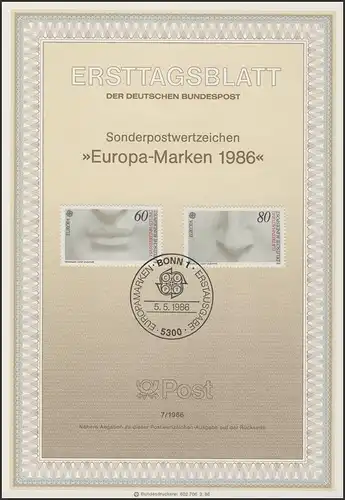 ETB 07/1986 Europa: Natur- und Umweltschutz - Mund und Nase