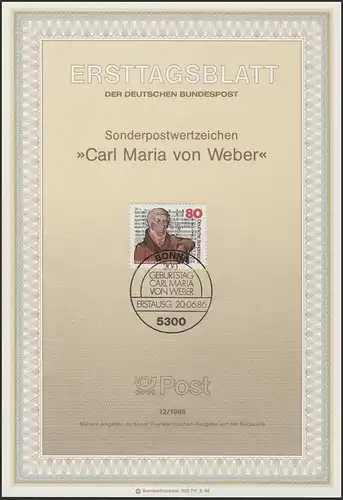 ETB 12/1986 Carl Maria von Weber, compositeur