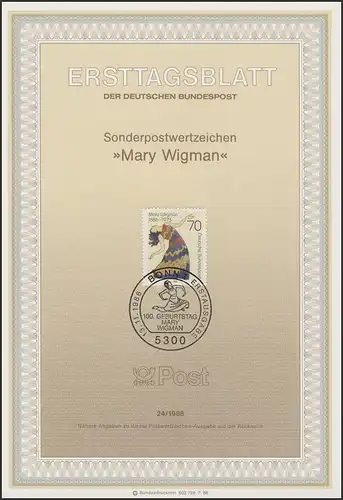 ETB 24/1986 Mary Wigman,Tänzerin