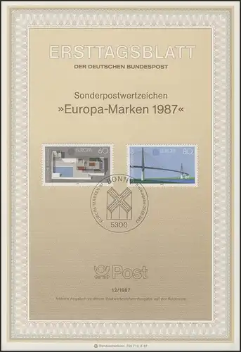 ETB 12/1987 Europa: Moderne Architektur Köhlbrandbrücke