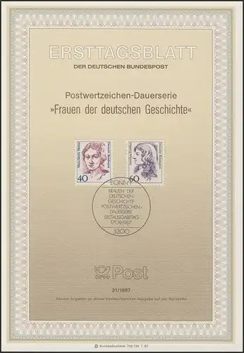 ETB 21/1987 Femmes d'Histoire, Merian, Erxleben