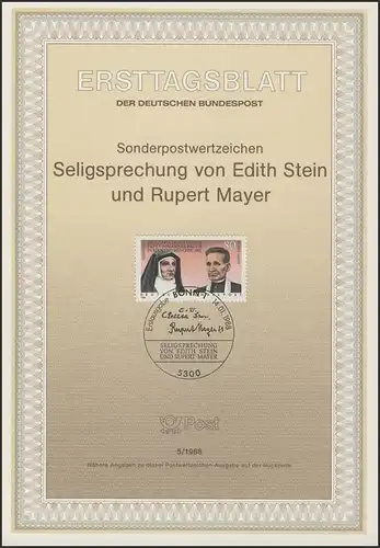 ETB 05/1988 Seligsprechung von Edith Stein und Rupert Mayer