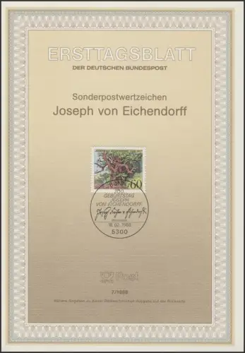 ETB 07/1988 Joseph von Eichendorf, Dichter