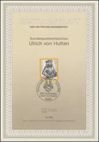 ETB 12/1988 Ulrich von Hutten, Humaniste