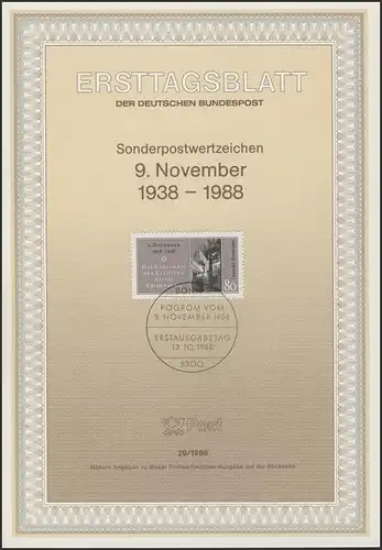ETB 29/1988 Reichskristallnacht, Judenverfolgung
