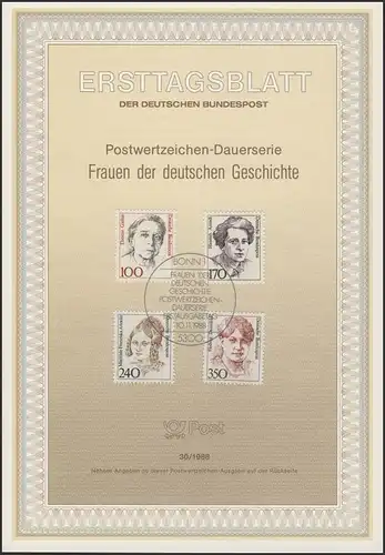 ETB 30/1988 Femmes de l'histoire: Giehse, Arendt, Anneke, Dransfeld