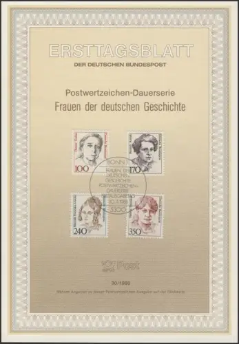 ETB 30/1988 Femmes de l'histoire: Giehse, Arendt, Anneke, Dransfeld