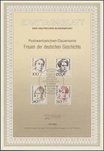 ETB 30/1988 Frauen der Geschichte: Giehse, Arendt, Anneke, Dransfeld