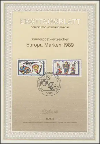 ETB 13/1989 Europa: Kinderspiele, Drachen, Puppen