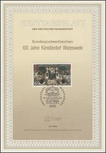 ETB 24/1989 Künstlerdorf Worpswede