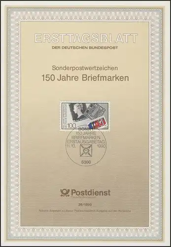 ETB 26/1990 - - 150 Jahre Briefmarken