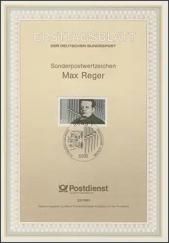 ETB 22/1991 - Max Reger, Komponist