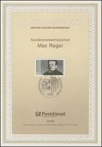 ETB 22/1991 - Max Reger, compositeur