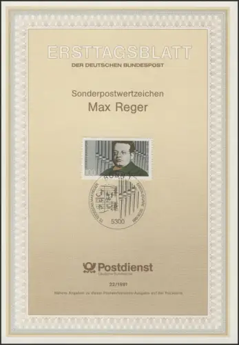 ETB 22/1991 - Max Reger, compositeur