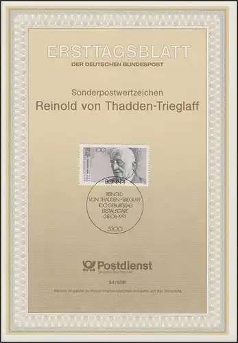 ETB 34/1991 Reinhold von Thadden-Trieglaf