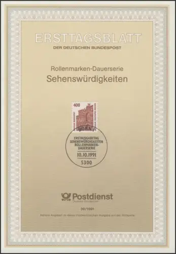 ETB 39/1991 SWK Semperoper Dresden, 400 Pf.