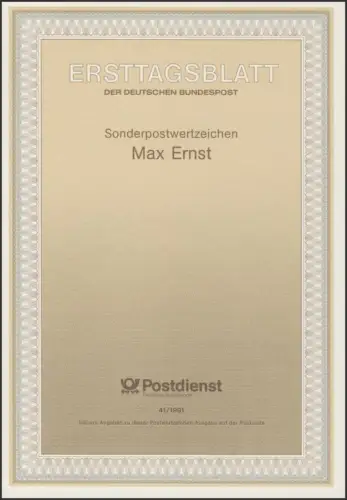 ETB 41/1991 Max Ernst, Maler