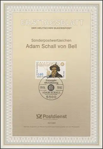 ETB 15/1992 - Johann Adam Schall von Bell, Astronom