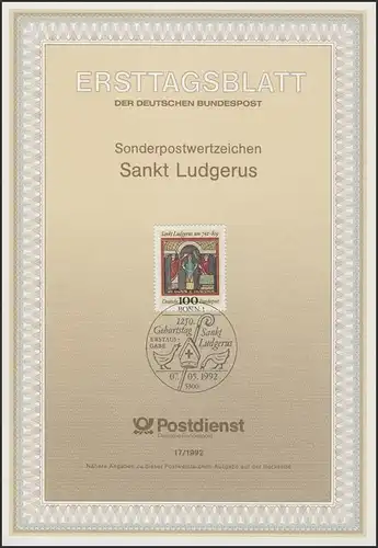 ETB 17/1992 Saint Ludgerus