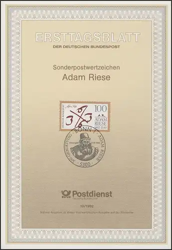 ETB 19/1992 Adam Riese
