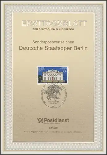 ETB 32/1992 Staatsoper, Berlin