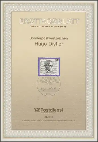 ETB 42/1992 - Hugo Distler, Komponist
