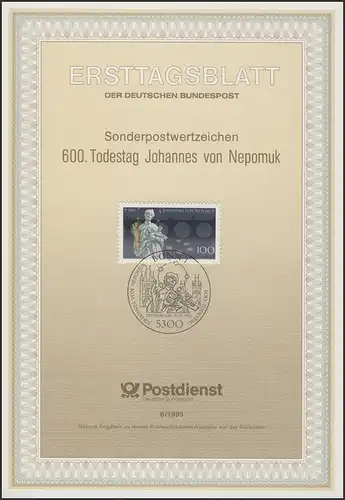 ETB 08/1993 Johannes von Nepomuk, Kleriker