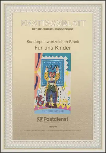 ETB 38/1993 Block: Für uns Kinder, Clown