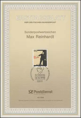 ETB 43/1993 Max Reinhardt, acteur