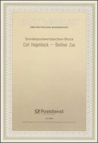 ETB 15/1994 Bloc: Carl Hagenbeck