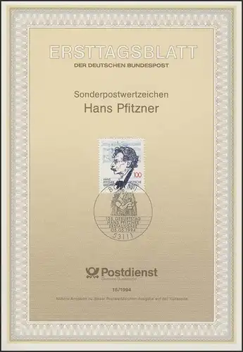 ETB 16/1994 - Hans Pfitzner, Komponist