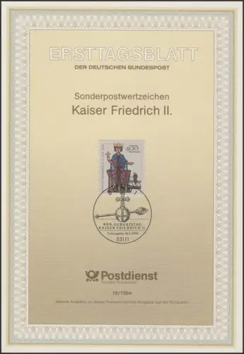 ETB 18/1994 - Kaiser Friedrich II