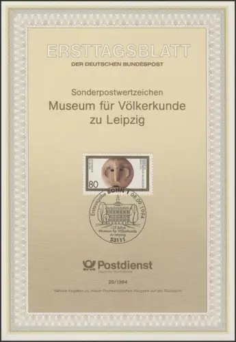 ETB 28/1994 Musée d'histoire nationale, Leipzig