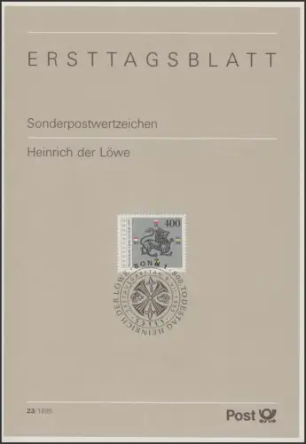 ETB 23/1995 Heinrich der Löwe, duc de Bavière, Saxe